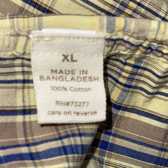 Men’s XL Sonoma Plaid Button Up Short Sleeve Shirt With Pocket - Picture 5 of 6